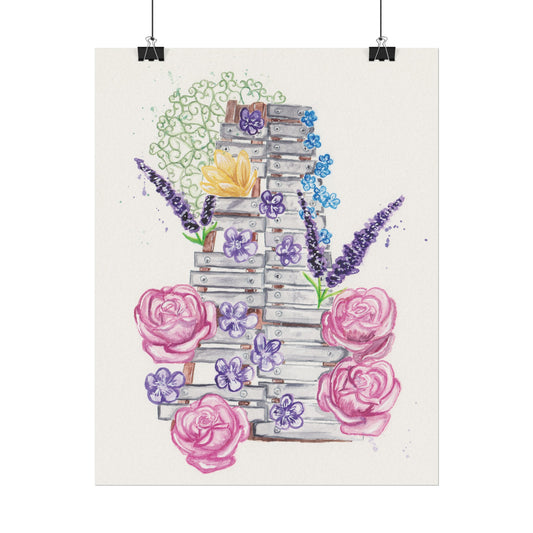 Glockenspiel Florals - Watercolor Print
